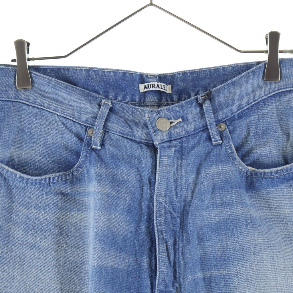 AURALEE(オーラリー) 25SS SELVEDGE FADED LIGHT DENIM PANTS セルビッジ フェード ライト デニムパンツ ブルー A25SP02DE