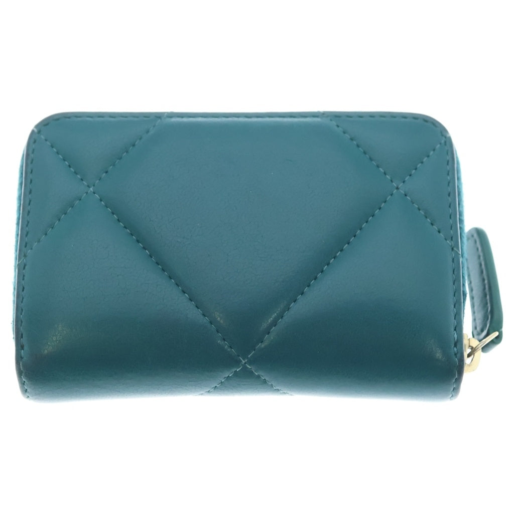 CHANEL(シャネル) シャネル19 ココマーク ラムスキン GD金具 ジッピー コインケース ライトブルー 30番台 AP0949 レディース