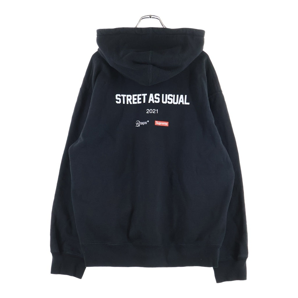 SUPREME(シュプリーム) 21AW ×WTAPS Sicem! Hooded Sweatshirt ダブルタップス フロントロゴ プルオーバー スウェットパーカー フーディ ブラック
