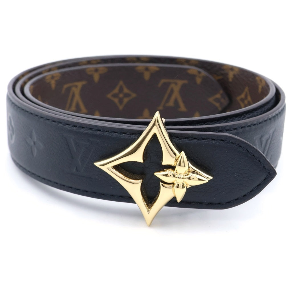 LOUIS VUITTON(ルイヴィトン) LVモノグラム フラワーグラム ミニフラワーバックル リバーシブルベルト ブラウン/ブラック BC4245 M8373