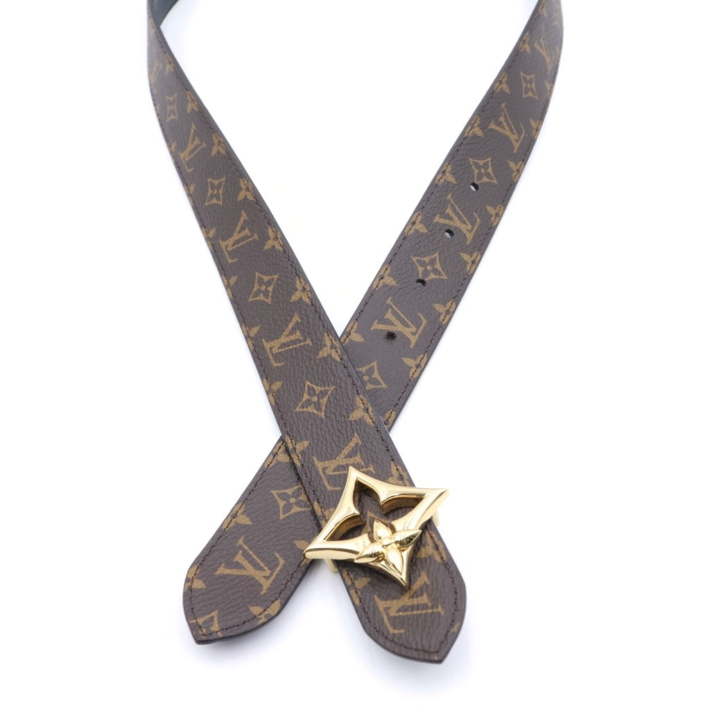LOUIS VUITTON(ルイヴィトン) LVモノグラム フラワーグラム ミニフラワーバックル リバーシブルベルト ブラウン/ブラック BC4245 M8373