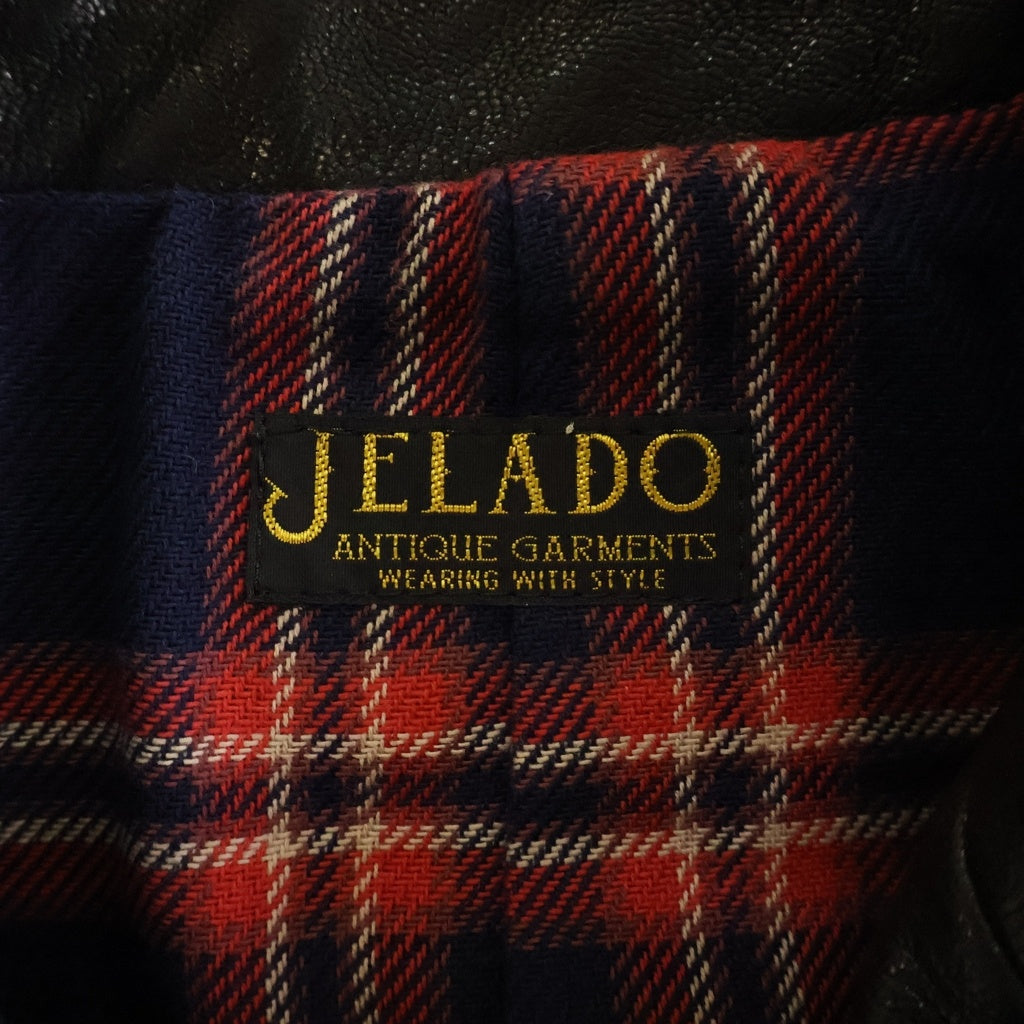 JELADO(ジェラード) HELL CAT HONEY SPIT FIRE スピットファイア ゴートスキン 裏地チェック柄 ダブルライダースジャケット ブラック レディース AG03414