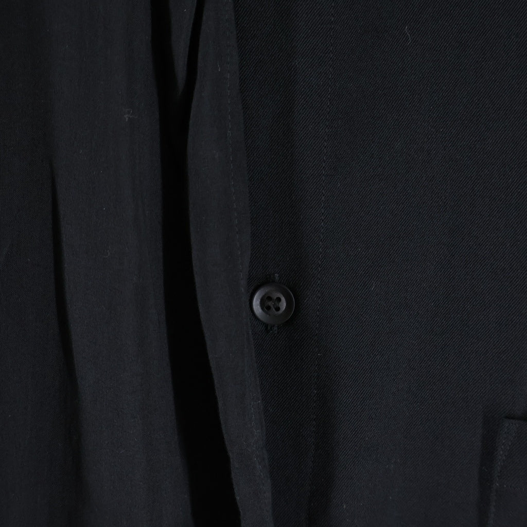 Yohji Yamamoto POUR HOMME(ヨウジヤマモト プールオム) 20AW Gabardine Drape Shirt ドレープシャツギャバ 長袖シャツ ブラック HR-B47-880