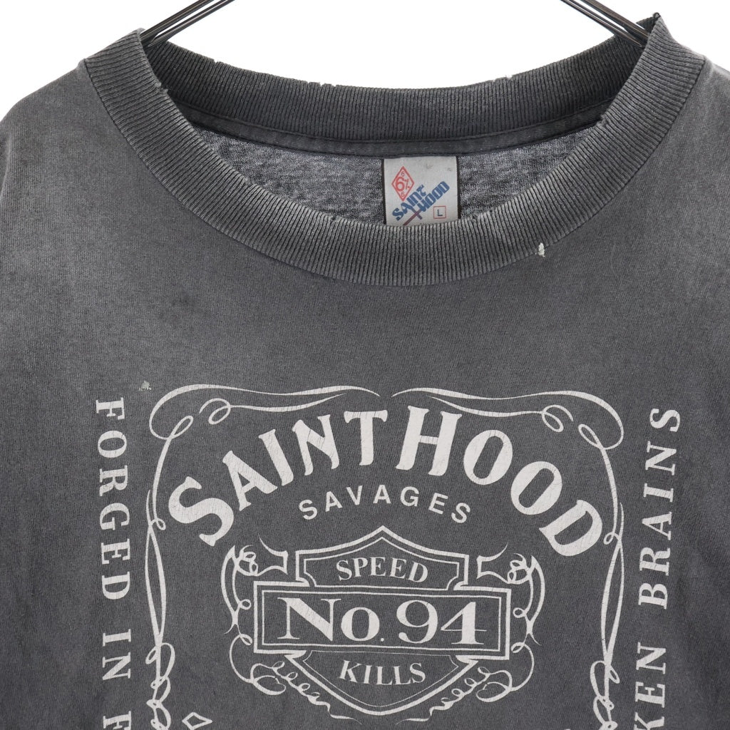 SAINT MICHAEL(セントマイケル) 25SS ×NEIGHBORHOOD STHD. FEARLESS SS TEE ネイバーフッド 両面プリント 半袖Tシャツ カットソー ブラック SM-HR8-0000-C70