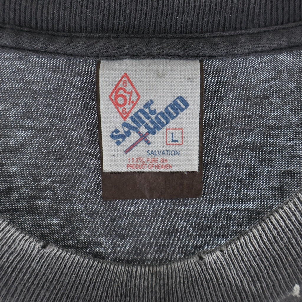 SAINT MICHAEL(セントマイケル) 25SS ×NEIGHBORHOOD STHD. FEARLESS SS TEE ネイバーフッド 両面プリント 半袖Tシャツ カットソー ブラック SM-HR8-0000-C70