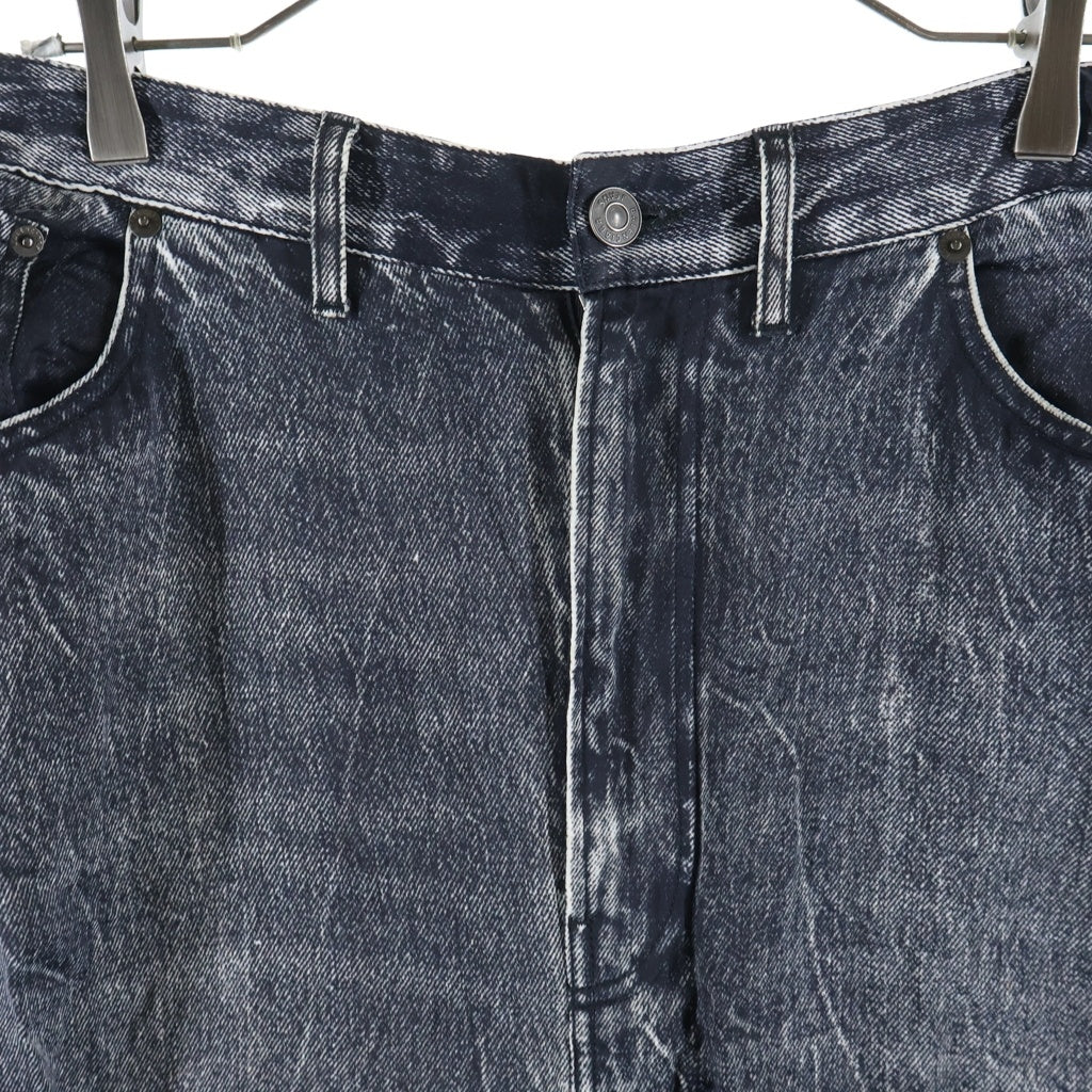 BALENCIAGA(バレンシアガ) 20SS デニム転写プリント トロンプルイユパンツ グレー 621559 TIW57