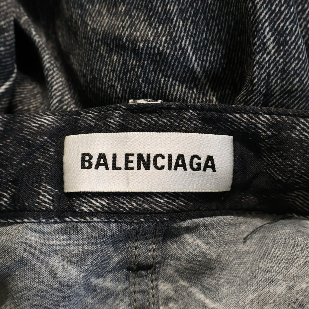 BALENCIAGA(バレンシアガ) 20SS デニム転写プリント トロンプルイユパンツ グレー 621559 TIW57