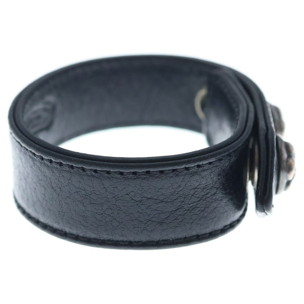 CHROME HEARTS(クロムハーツ) 3BTN 2SNP BSフレアボール 3ボタン2スナップ レザーブレスレット ブラック/シルバー