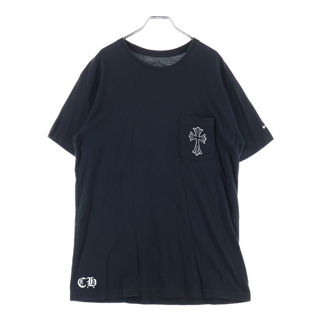 CHROME HEARTS(クロムハーツ) CH S/S TEE バックセメタリーCHクロスプリント クルーネック半袖Tシャツ カットソー ブラック