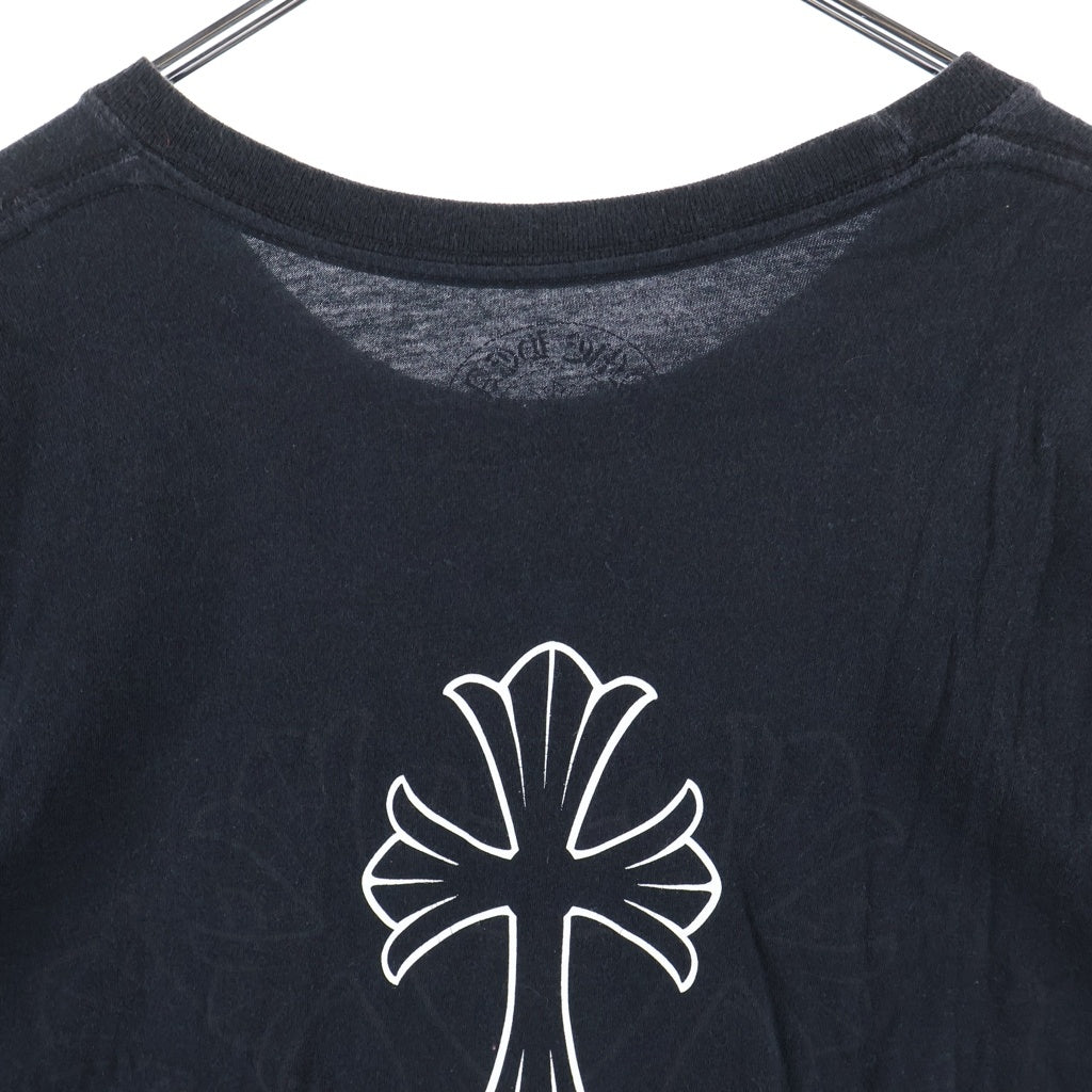 CHROME HEARTS(クロムハーツ) CH S/S TEE バックセメタリーCHクロスプリント クルーネック半袖Tシャツ カットソー ブラック