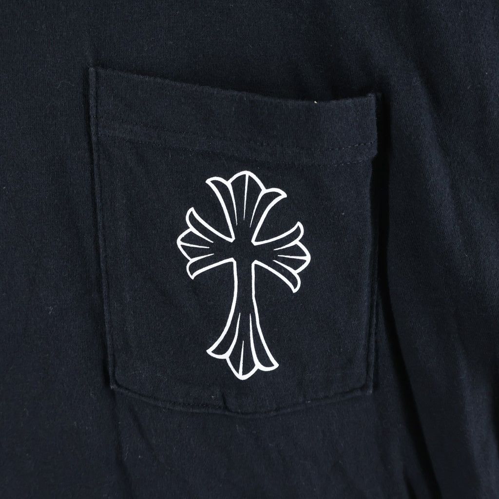 CHROME HEARTS(クロムハーツ) CH S/S TEE バックセメタリーCHクロスプリント クルーネック半袖Tシャツ カットソー ブラック