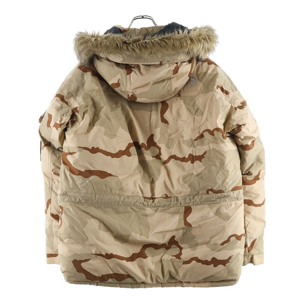 THE NORTH FACE(ザノースフェイス) 02AW カモフラ柄 ファー付き フーディー マクマードパーカー ダウンジャケット ベージュ/ブラウン ND00357