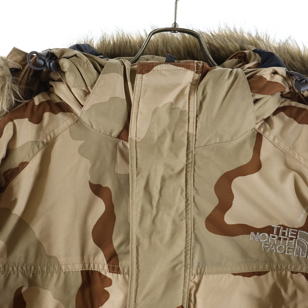 THE NORTH FACE(ザノースフェイス) 02AW カモフラ柄 ファー付き フーディー マクマードパーカー ダウンジャケット ベージュ/ブラウン ND00357