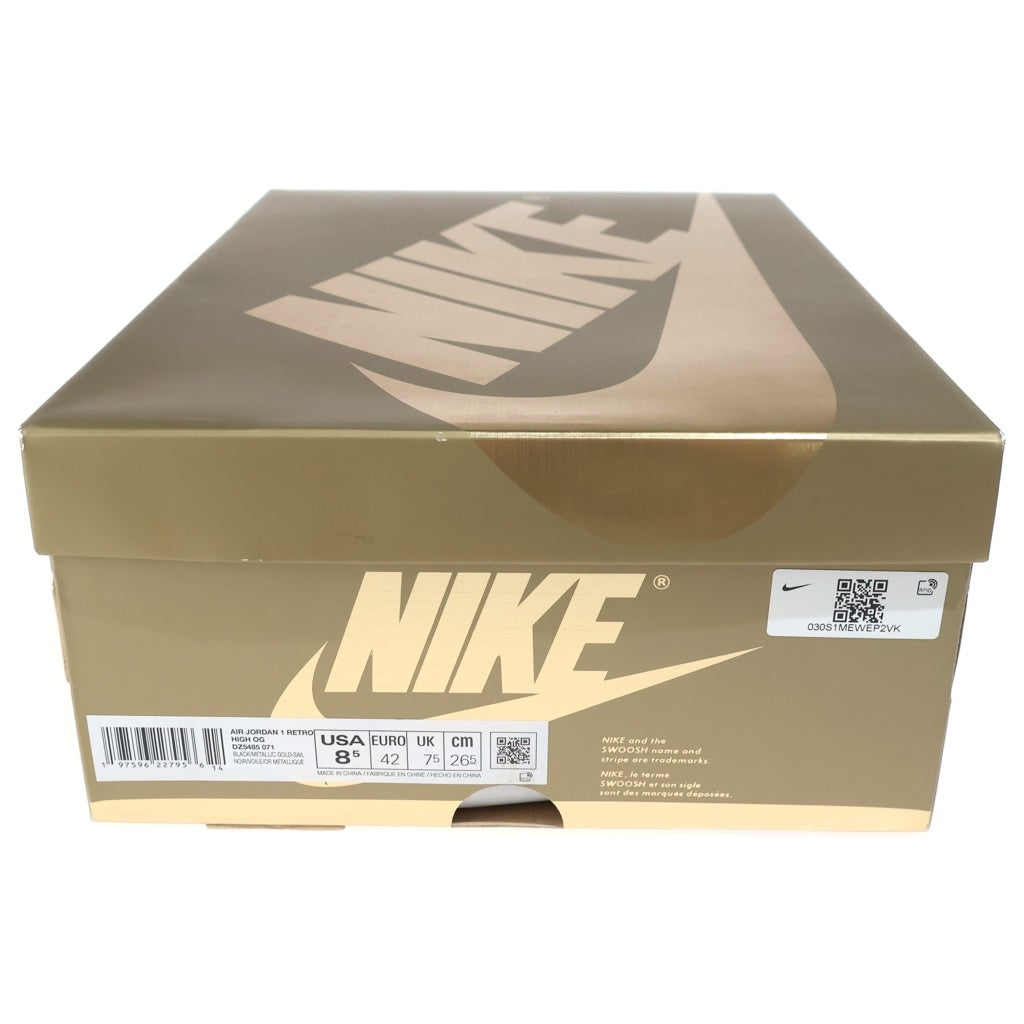 NIKE(ナイキ) AIR JORDAN 1 RETRO HIGH BLACK AND GOLD エアジョーダン1 レトロ ハイ OG ハイカットスニーカー ゴールド/ブラック US8.5/26.5cm DZ5485-071