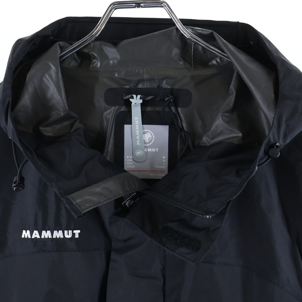 MAMMUT(マムート) フロントロゴ ジップアップ フーデッドナイロンジャケット ブラック 1010-28652