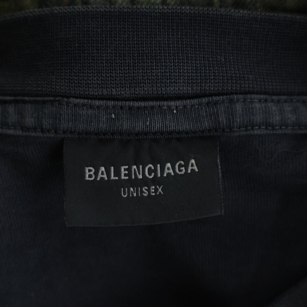 BALENCIAGA(バレンシアガ) 24AW PARIS LIBERTY L/S LAYERED SHIRT パリリバティー レイヤード ドッキング ヴィンテージ チェック柄長袖シャツ カーキ/ブラック 794656 TQM20