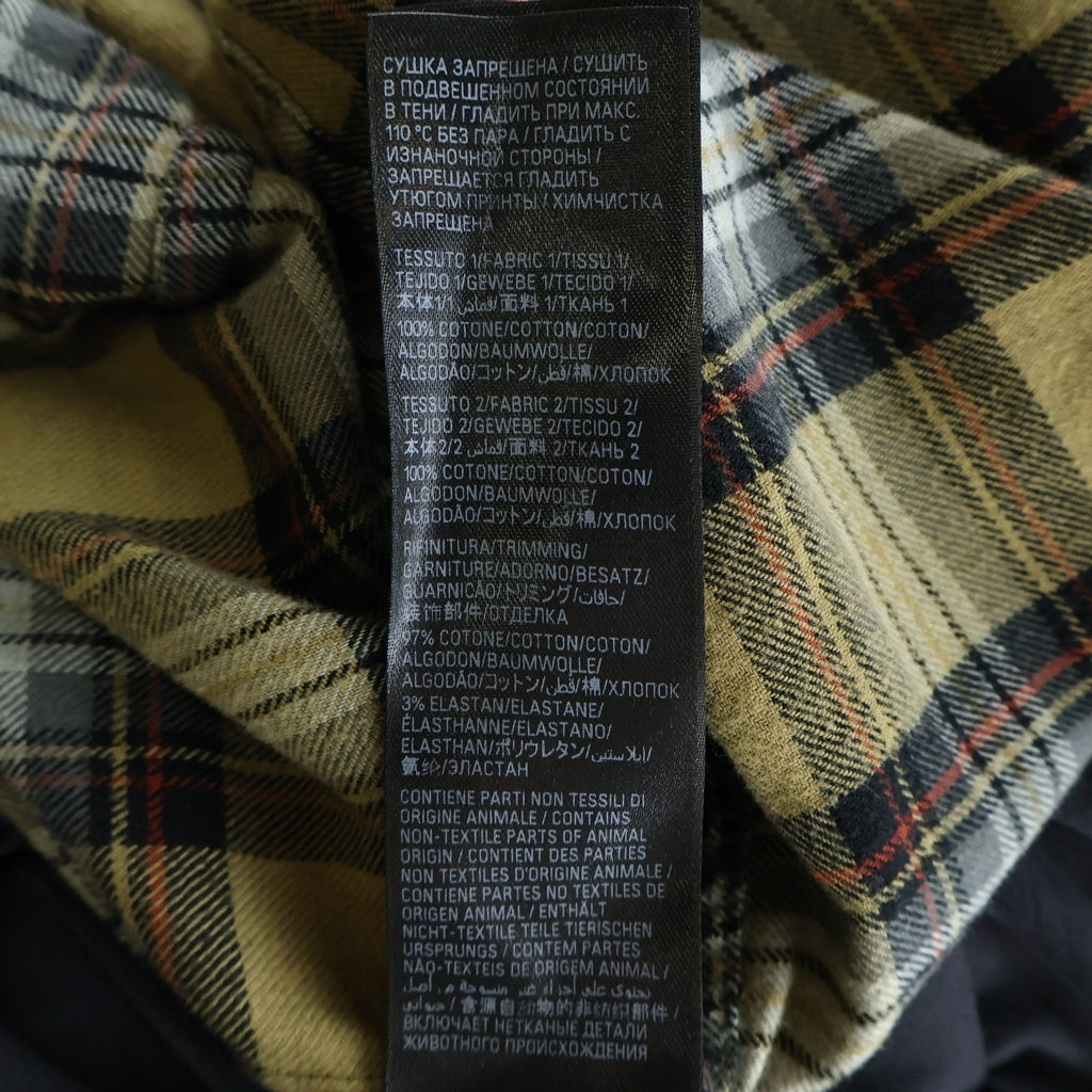BALENCIAGA(バレンシアガ) 24AW PARIS LIBERTY L/S LAYERED SHIRT パリリバティー レイヤード ドッキング ヴィンテージ チェック柄長袖シャツ カーキ/ブラック 794656 TQM20