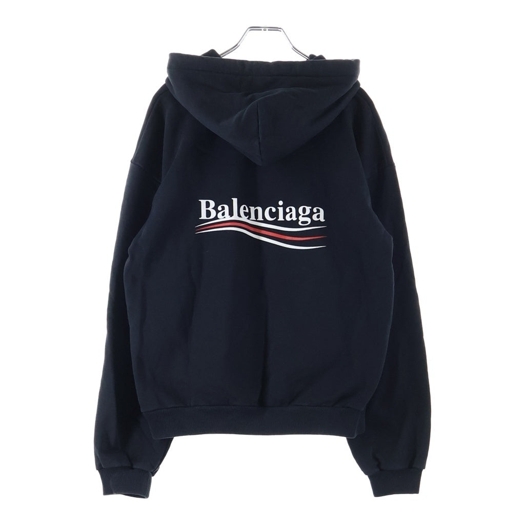 BALENCIAGA(バレンシアガ) CAMPAIGN LOGO HOODIE フロントロゴ キャンペーンロゴプリント プルオーバースウェットパーカー ブラック 508205 TBV14