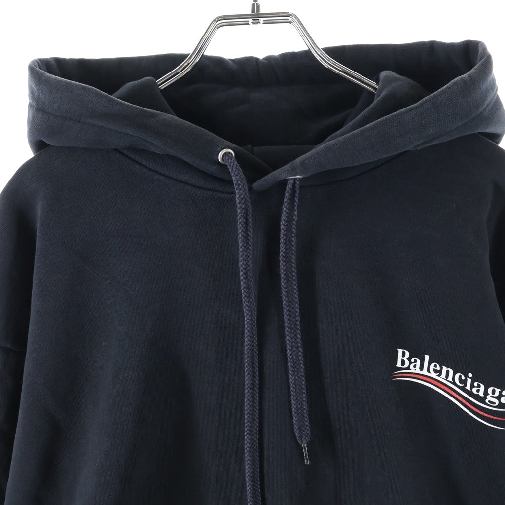 BALENCIAGA(バレンシアガ) CAMPAIGN LOGO HOODIE フロントロゴ キャンペーンロゴプリント プルオーバースウェットパーカー ブラック 508205 TBV14
