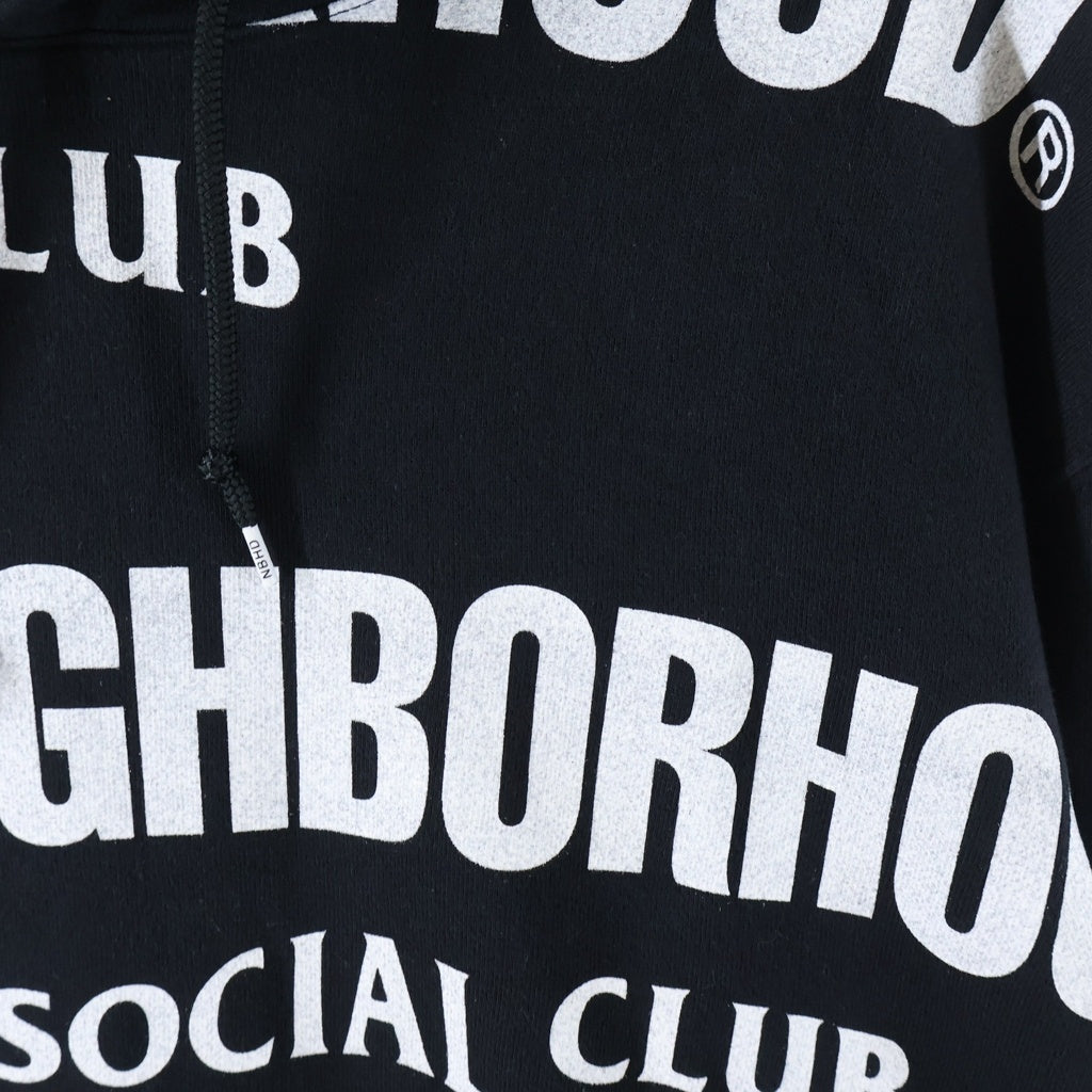 NEIGHBORHOOD(ネイバーフッド) 19AW Anti Social Club C-HOODED . LS × アンチソーシャルソーシャルクラブ フロントプリント プルオーバースウェットパーカー ブラック 192MBASN-CSM01S