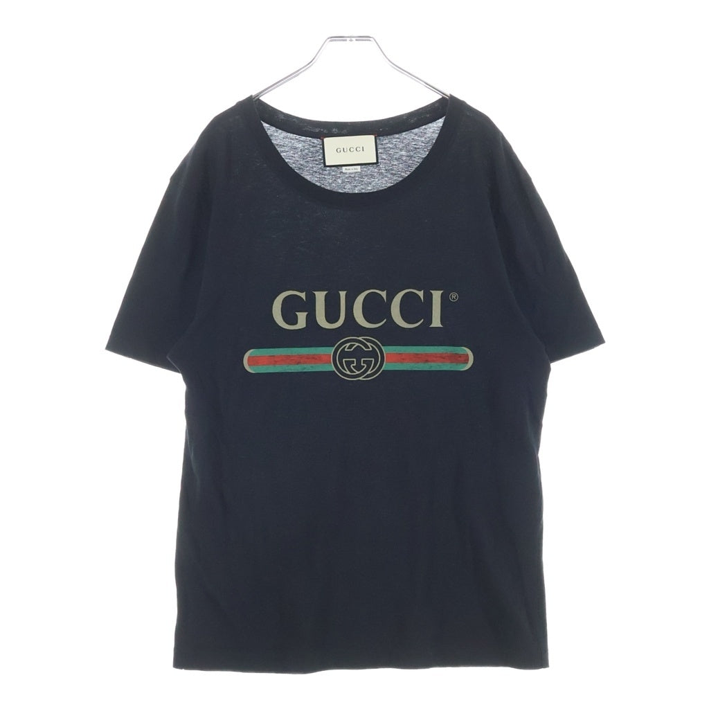 GUCCI(グッチ) Washed T-Shirt ウォッシュド加工 オーバーサイズ 半袖Tシャツ カットソー ブラック 440103 X3F05