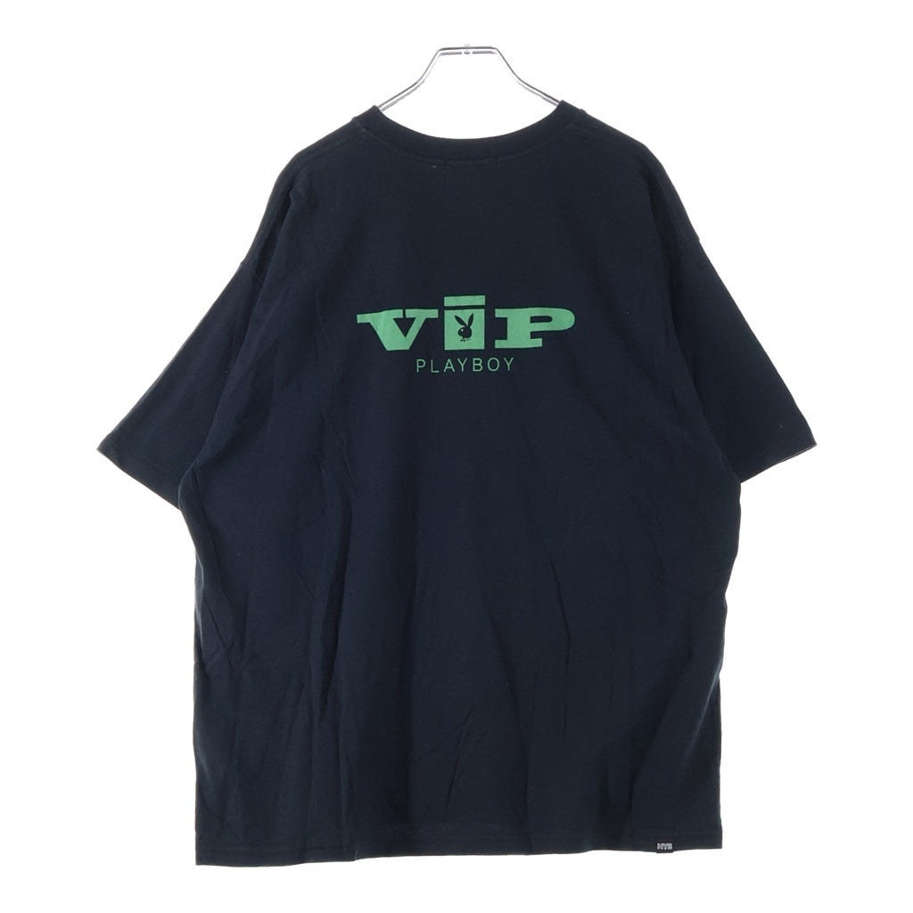 HYSTERIC GLAMOUR(ヒステリックグラマー) ×PLAY BOY プレイボーイ グラフィックプリント クルーネック 半袖Tシャツ カットソー ブラック 02231CT33
