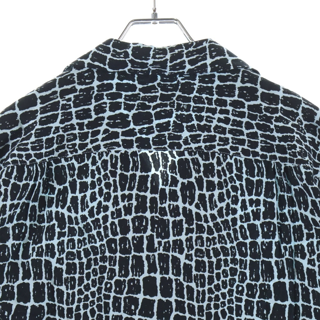WACKO MARIA(ワコマリア) 13SS CROCODILE HAWAIIAN SHIRT クロコダイル 総柄 ハワイアン オープンカラー 半袖シャツ ブラック/ブルー