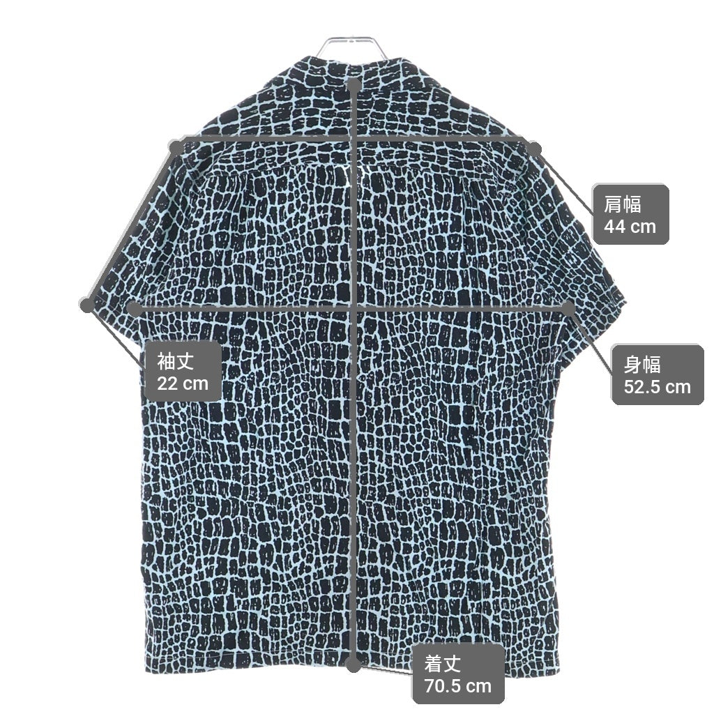 WACKO MARIA(ワコマリア) 13SS CROCODILE HAWAIIAN SHIRT クロコダイル 総柄 ハワイアン オープンカラー 半袖シャツ ブラック/ブルー