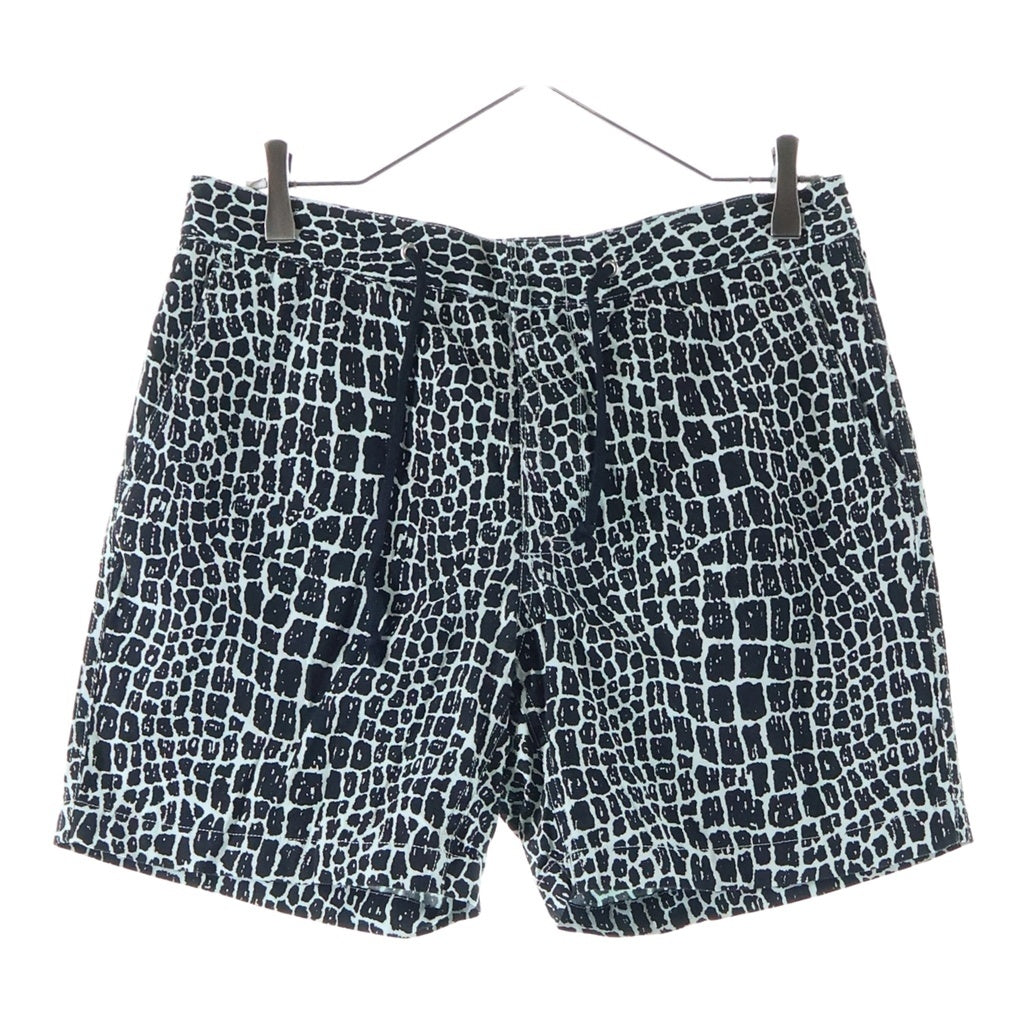 WACKO MARIA(ワコマリア) 13SS CROCODILE HAWAIIAN SWIM SHORTS クロコダイル 総柄 ハワイアン ハーフパンツ スイム ショーツ ブラック/ブルー