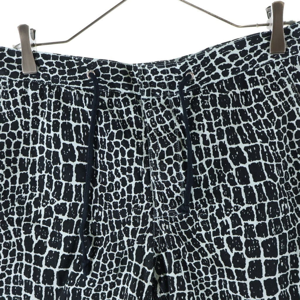 WACKO MARIA(ワコマリア) 13SS CROCODILE HAWAIIAN SWIM SHORTS クロコダイル 総柄 ハワイアン ハーフパンツ スイム ショーツ ブラック/ブルー