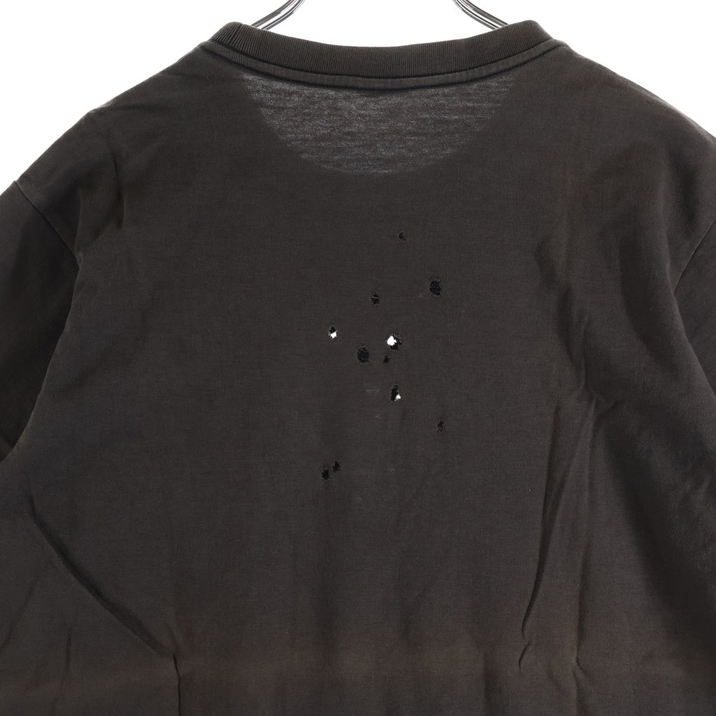 NUMBER (N)INE(ナンバーナイン) 01SS タイム期 Archive CIGARETTES! アーカイブ フロントポケット クルーネック半袖Tシャツ カットソー チャコール/パープル