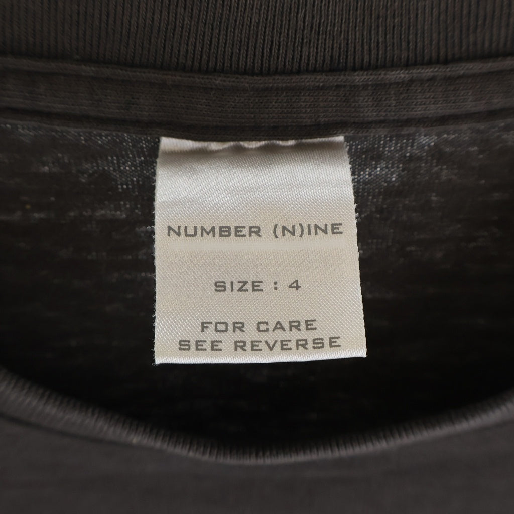 NUMBER (N)INE(ナンバーナイン) 01SS タイム期 Archive CIGARETTES! アーカイブ フロントポケット クルーネック半袖Tシャツ カットソー チャコール/パープル