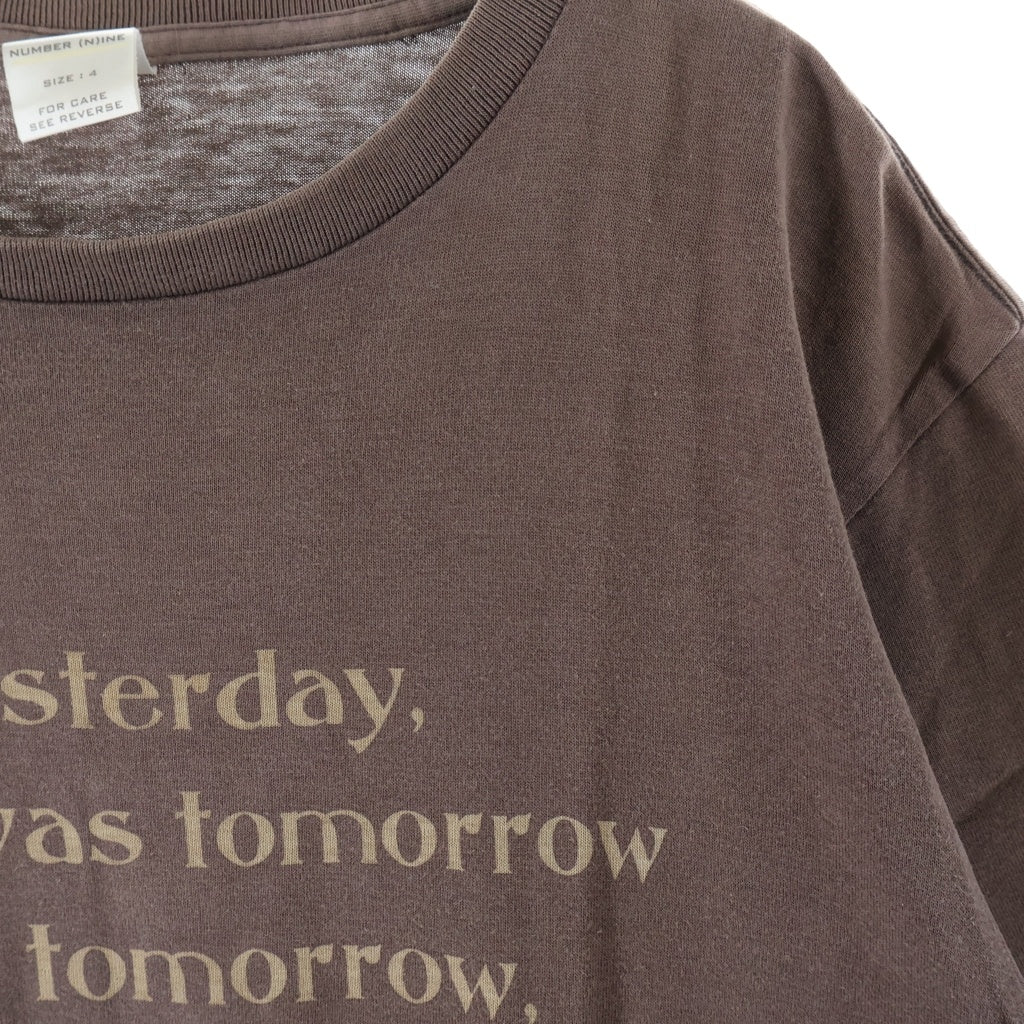 NUMBER (N)INE(ナンバーナイン) 02AW ジョージ期 Archive YESTERDAY アーカイブ イエスタデイ フロントプリント クルーネック半袖Tシャツ カットソー ブラウン