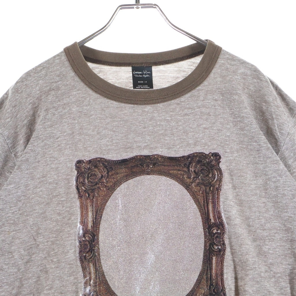 NUMBER (N)INE(ナンバーナイン) 03SS-AW カート期 ミラープリント クルーネック半袖Tシャツ カットソー ブラウン