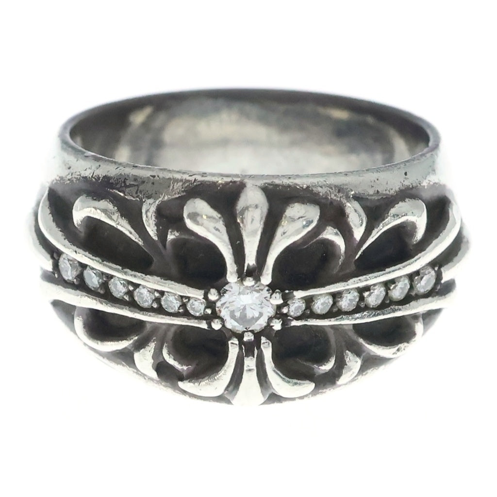 CHROME HEARTS(クロムハーツ) FLRL CRS P DMND フローラルクロスリング PAVEダイヤ シルバー