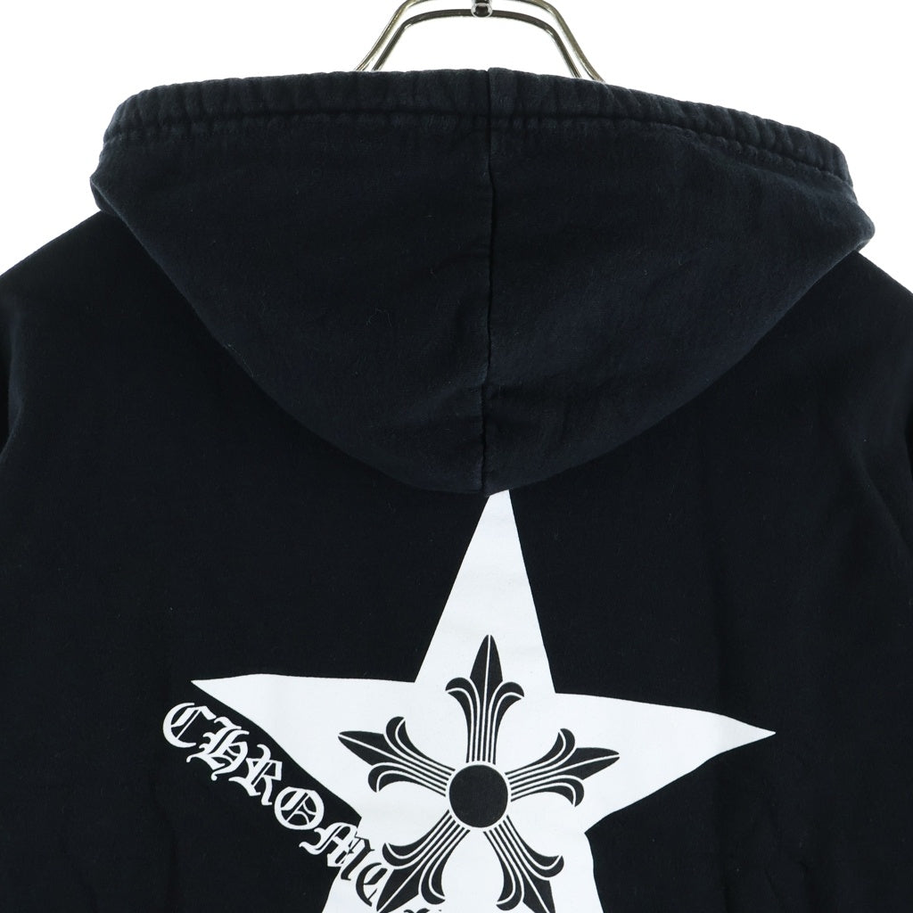 CHROME HEARTS(クロムハーツ) STAR ZIP HOODIE スタープリント ジップアップ スウェットパーカー フーディ ブラック