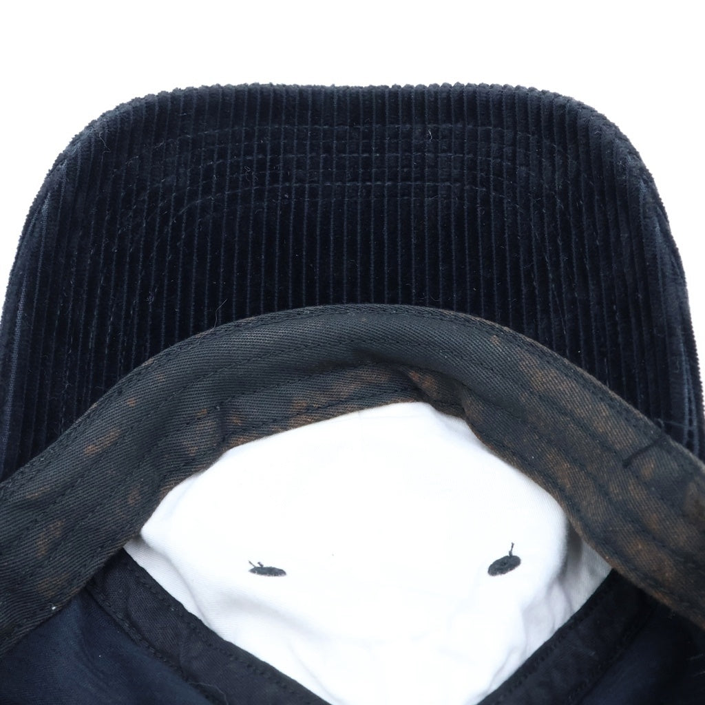 SUPREME(シュプリーム) 23AW Corduroy S Logo 6-Panel コーデュロイ Sロゴ 6パネルキャップ 帽子 ブラック レディース