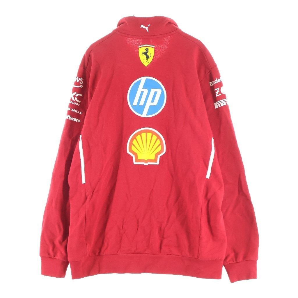 PUMA(プーマ) Scuderia Ferrari Team Half Zip Motorsport Jacket フェラーリ ハーフジップ 長袖スウェット ジャケット レッド 763942-01