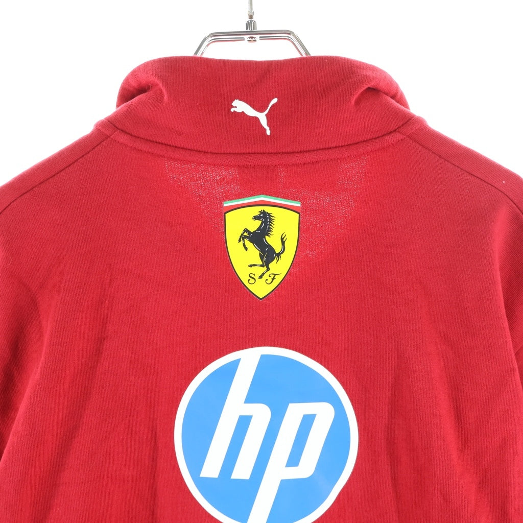 PUMA(プーマ) Scuderia Ferrari Team Half Zip Motorsport Jacket フェラーリ ハーフジップ 長袖スウェット ジャケット レッド 763942-01