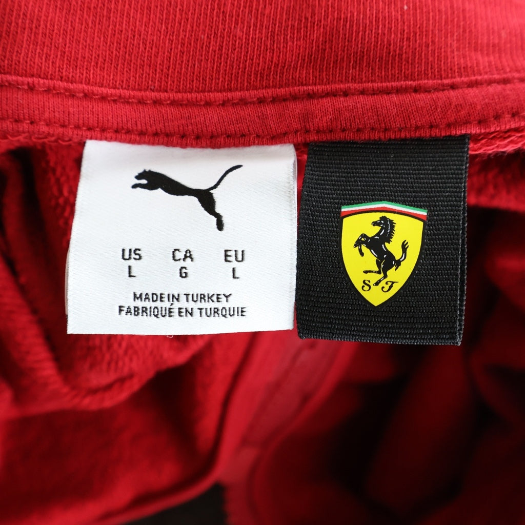 PUMA(プーマ) Scuderia Ferrari Team Half Zip Motorsport Jacket フェラーリ ハーフジップ 長袖スウェット ジャケット レッド 763942-01
