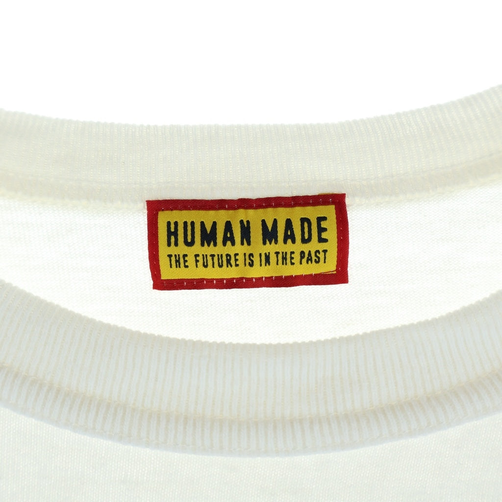 HUMAN MADE(ヒューマンメイド) ハートロゴ刺繍 1ポケット クルーネック 半袖Tシャツ カットソー ホワイト