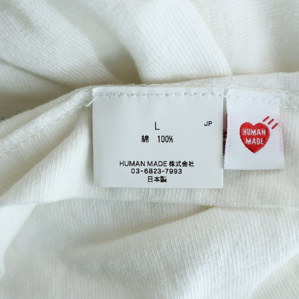 HUMAN MADE(ヒューマンメイド) ハートロゴ刺繍 1ポケット クルーネック 半袖Tシャツ カットソー ホワイト
