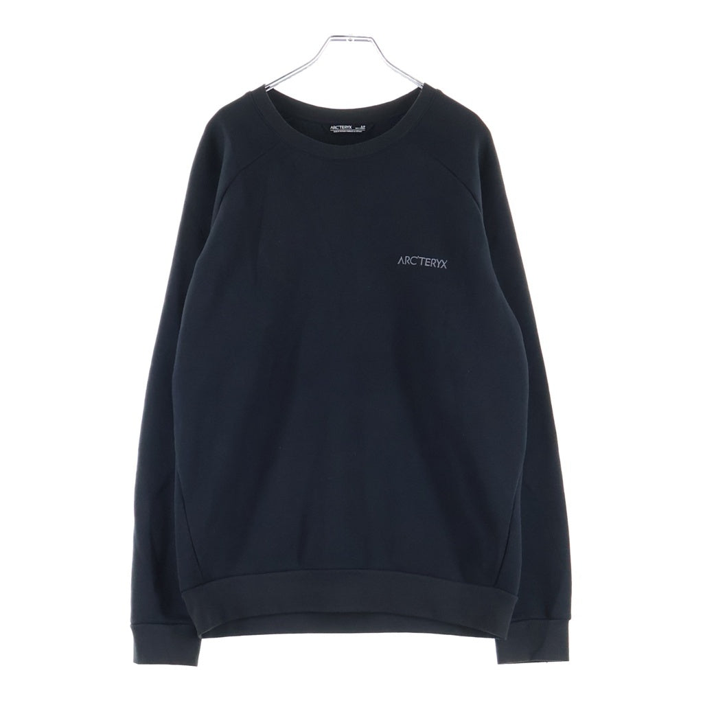 ARC'TERYX(アークテリクス) WORD EMBLEM CREW 27823-130457 ワードエンブレムクルー ロゴエンブロイダリー 裏起毛 クルーネックスウェットシャツ トレーナー ブラック