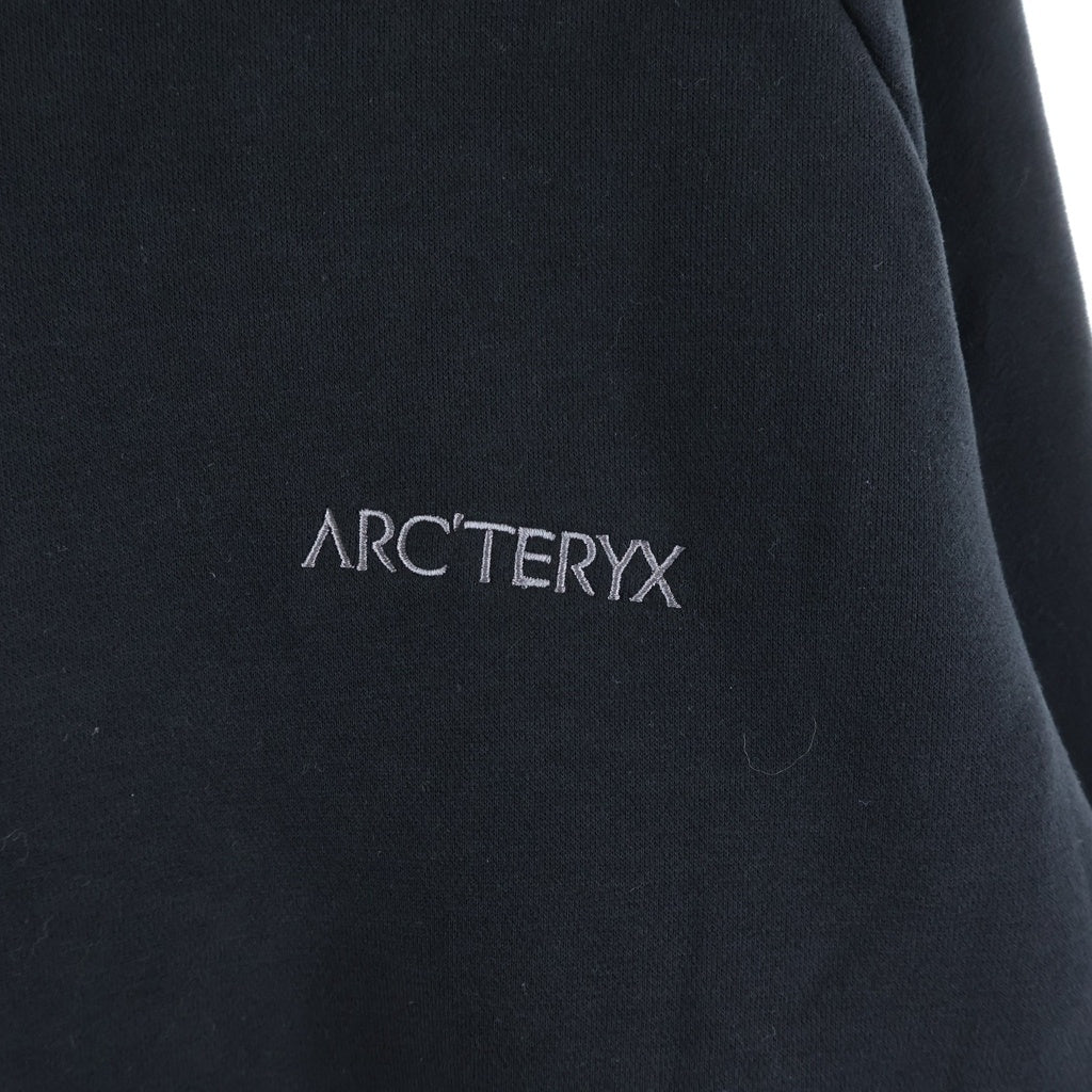 ARC'TERYX(アークテリクス) WORD EMBLEM CREW 27823-130457 ワードエンブレムクルー ロゴエンブロイダリー 裏起毛 クルーネックスウェットシャツ トレーナー ブラック