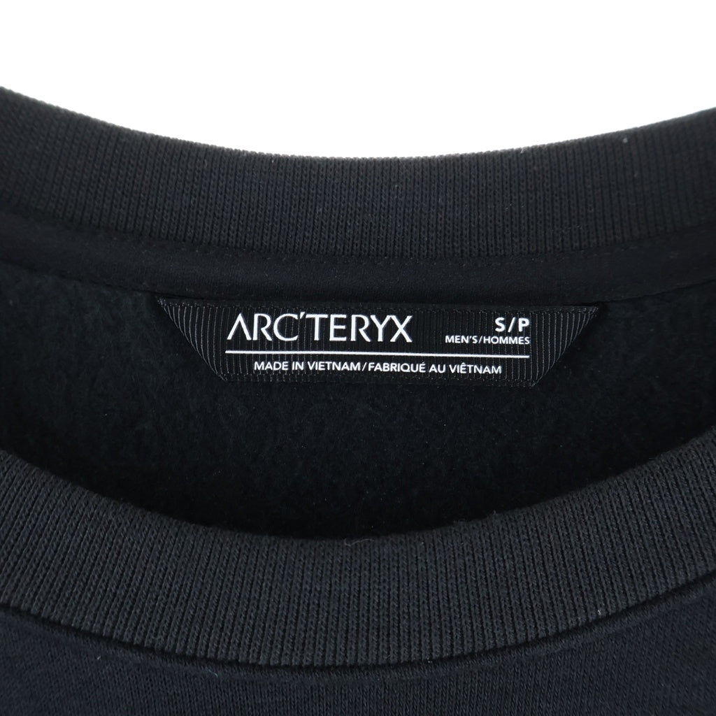 ARC'TERYX(アークテリクス) WORD EMBLEM CREW 27823-130457 ワードエンブレムクルー ロゴエンブロイダリー 裏起毛 クルーネックスウェットシャツ トレーナー ブラック