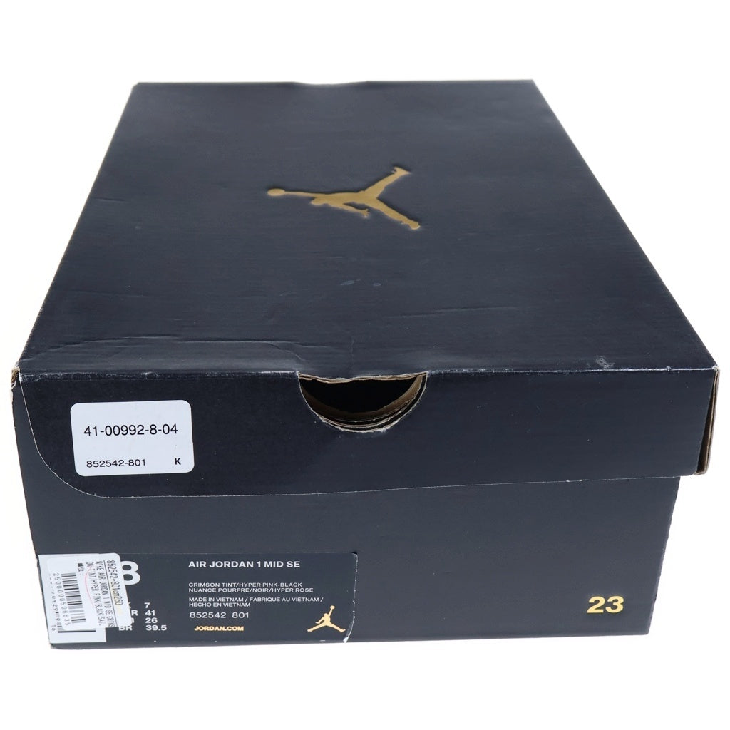 NIKE(ナイキ) AIR JORDAN 1 MID Crimson Tint エアジョーダン1 ミッド クリムゾン ティント ミッドカットスニーカー シューズ ホワイト/ピンク US8/26.0cm 852542-801