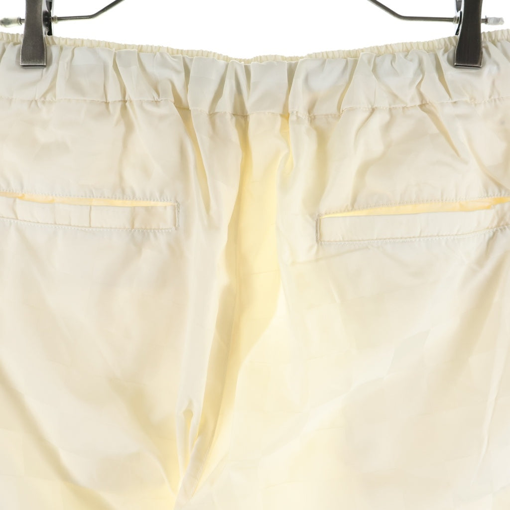 KITH(キス) Checkered Satin Davon Pant KHM060554 ジップフライ チェッカード サテン ダフォン ナイロンパンツ ホワイト