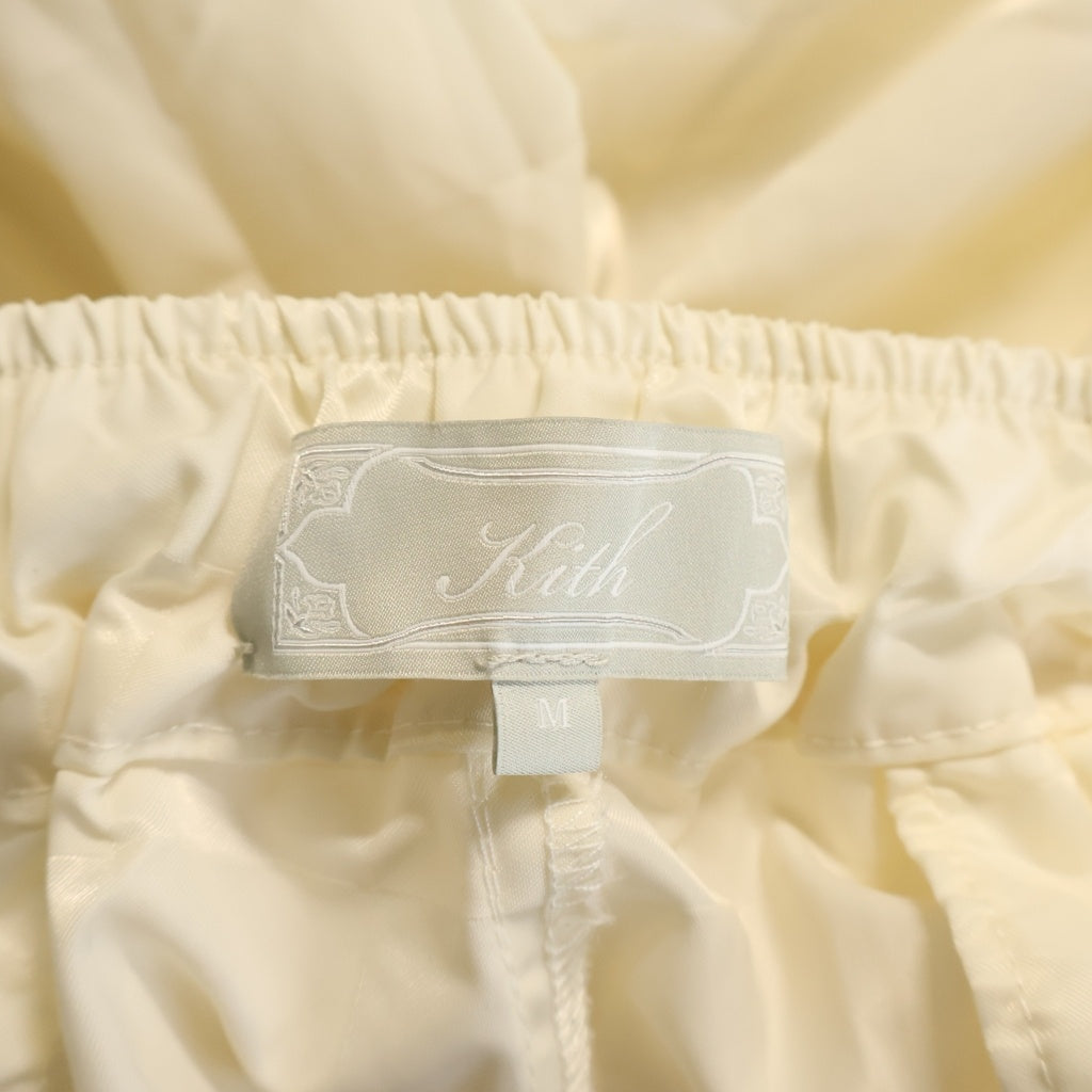 KITH(キス) Checkered Satin Davon Pant KHM060554 ジップフライ チェッカード サテン ダフォン ナイロンパンツ ホワイト