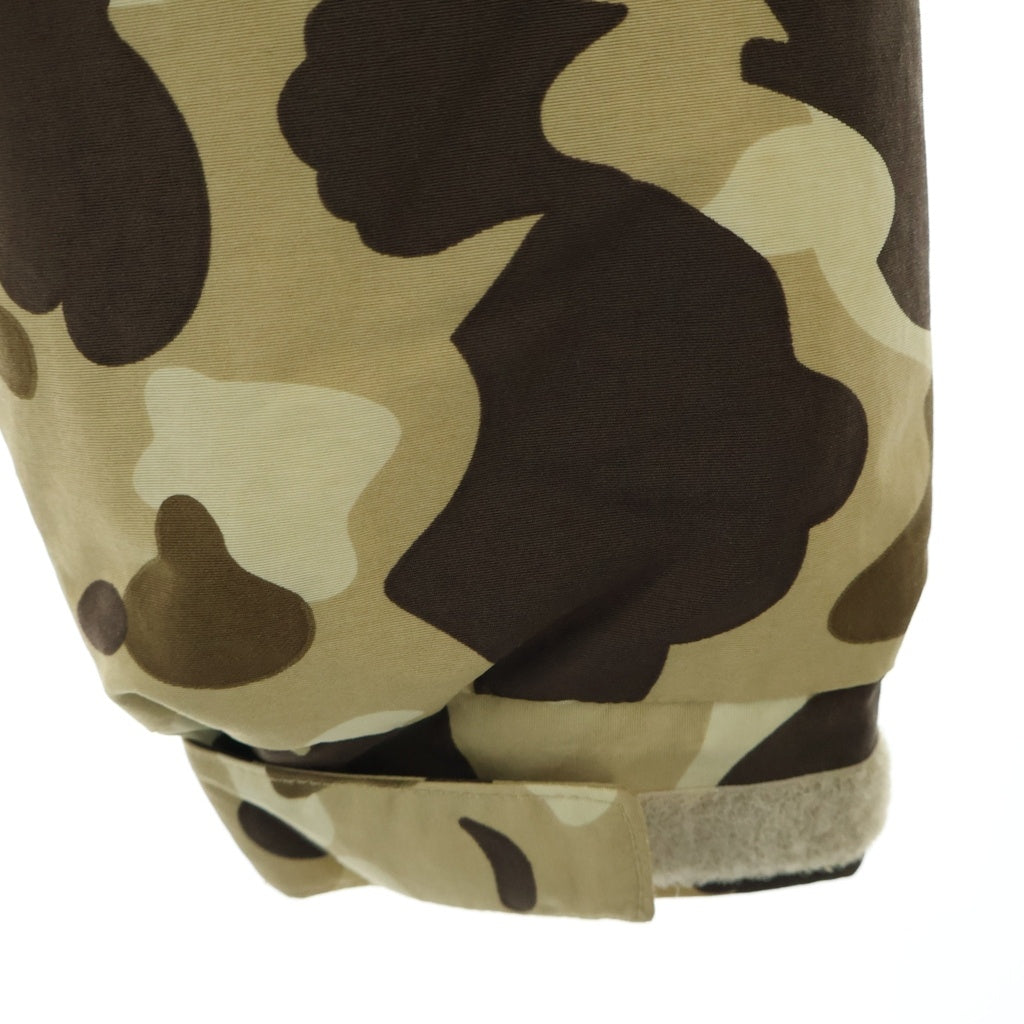 BAPE BY A BATHING APE(ベイプ ア ベイシング エイプ) CAMO DOWN JACKET カモフラ柄 フーディー ナイロン ダウンジャケット ベージュ/ブラウン