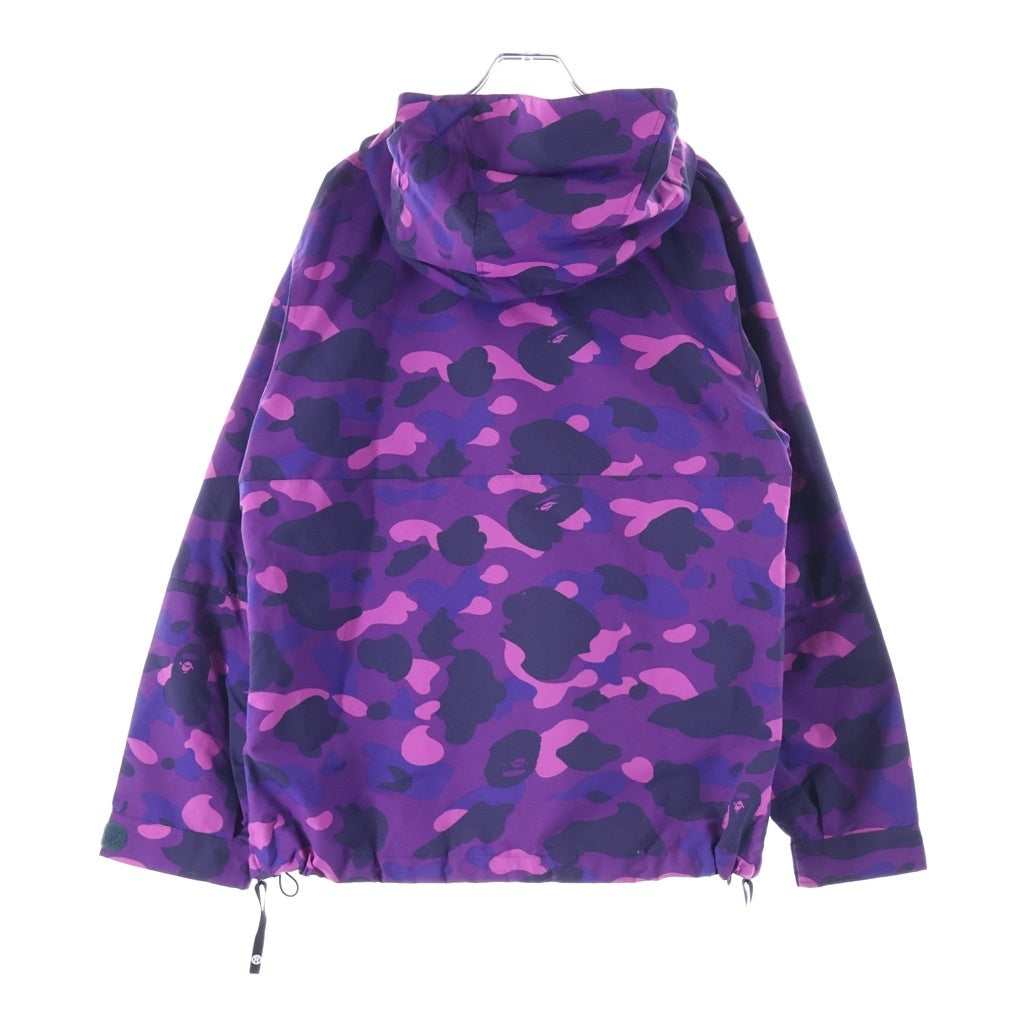 A BATHING APE(アベイシングエイプ) CAMO MOUNTAIN HOODIE カモフラ柄 ハーフジップ フーディー アノラックパーカー パープル 001LJC801010X